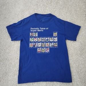 Vintage Super Mario Periodic Table Graphic Tee Men’s Sz S Approx Gamer T-Shirt